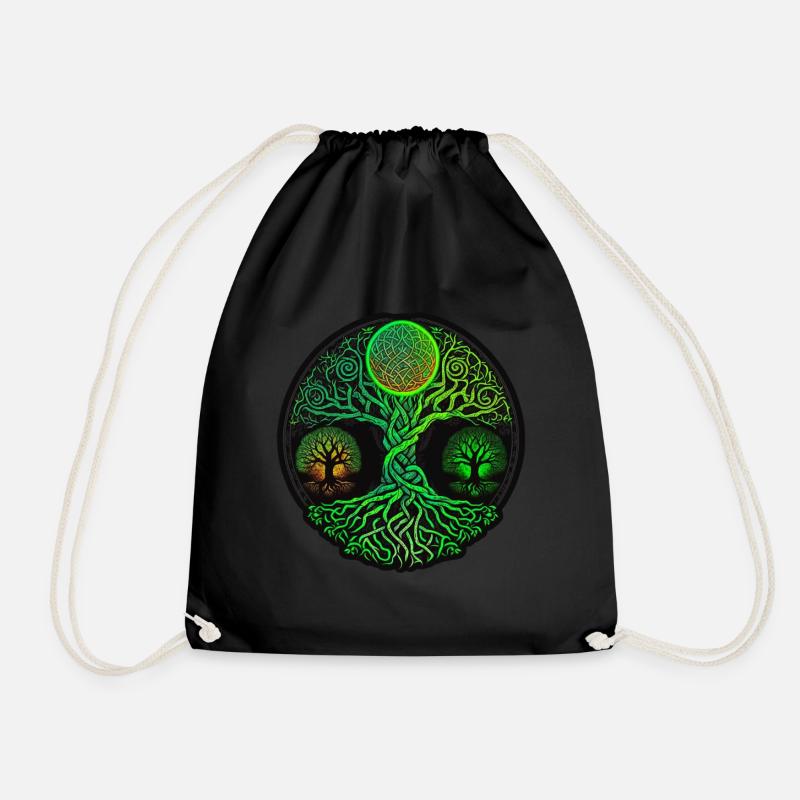 Baum des Lebens Tree of Life Keltisch Wikinger - Turnbeutel - Schwarz