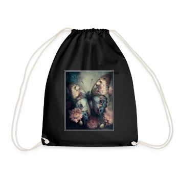 Cottagecore Fée Elfe Fleurs Des Bois Papillon - Sac de sport léger - noir - Devant