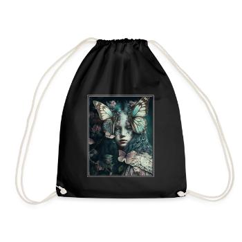 Cottagecore Fairy Fairy Forest Fleurs Papillon - Sac de sport léger - noir - Devant