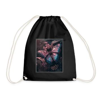 Cottagecore Fairy Fairy Forest Fleurs Papillon - Sac de sport léger - noir - Devant
