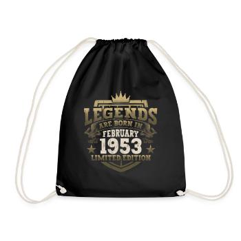 Februar Jahrgang 1953 70. Geburtstag Geschenk Mann - Turnbeutel - Schwarz - Vorne