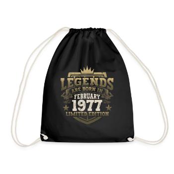 Février né 1977 46ème anniversaire cadeau homme - Sac de sport léger - noir - Devant