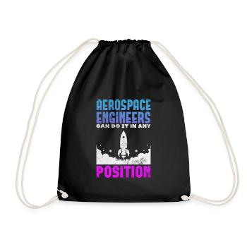 Space Engineer Aeronautical Engineer Gift - Drawstring Bag - black - Front