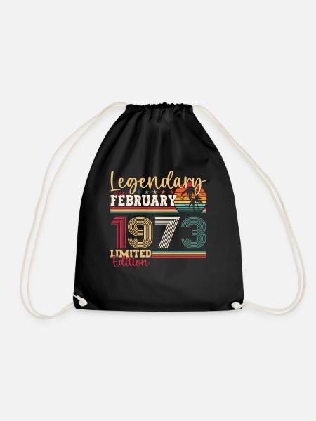 Jahrgang 1973 Februar 50. Geburtstag Geschenk Mann - Turnbeutel - Schwarz