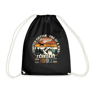 Né 1992 31ème février anniversaire Homme cadeau - Sac de sport léger - noir - Devant