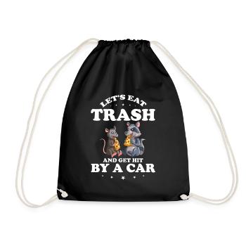 Opossum Design for raccoon fans and marsupial - Drawstring Bag - black - Front
