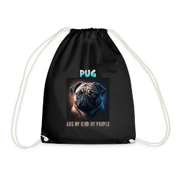 Hunde Spruch Mops Design für Hundeliebhaber - Turnbeutel - Schwarz - Vorne