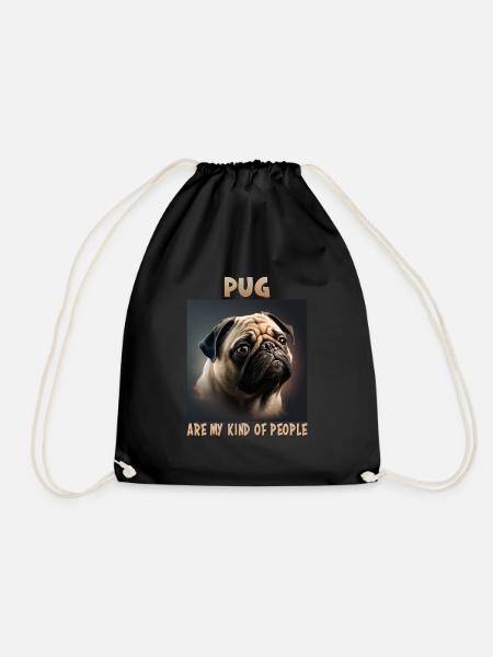 Hunde Spruch Mops Design für Hundeliebhaber - Turnbeutel - Schwarz