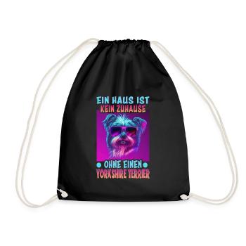 Hunde Spruch Yorkshire Terrier Design für - Turnbeutel - Schwarz - Vorne