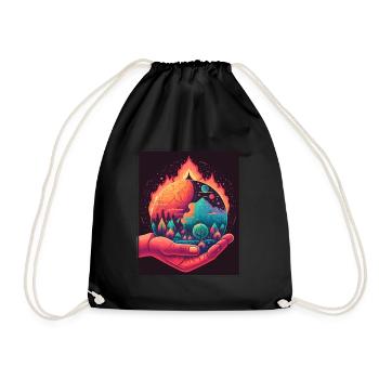 Climate protection Global warming Environment Climate Earth - Drawstring Bag - black - Front