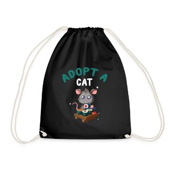 Opossum Design for raccoon fans and marsupial - Drawstring Bag - black - Front