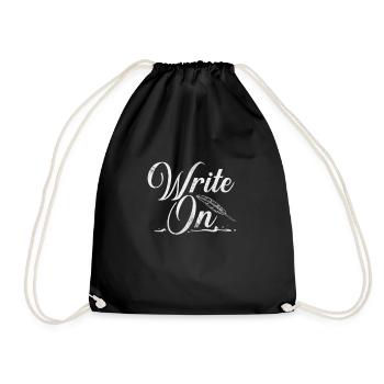 Author Authors Writer Book Gift - Drawstring Bag - black - Front