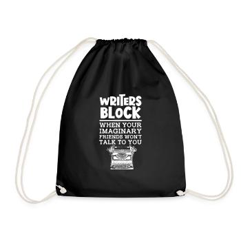 Author - Drawstring Bag - black - Front