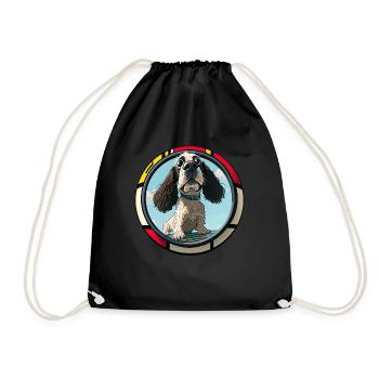 Dog Cartoon Cocker Spaniel pour les amoureux des chiens - Sac de sport léger - noir - Devant