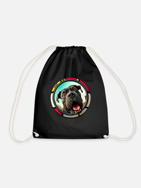 Hunde Cartoon Cane Corso Design für Hundeliebhaber - Turnbeutel - Schwarz