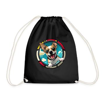 Dog Cartoon Chihuahua Design pour les amoureux des chiens - Sac de sport léger - noir - Devant