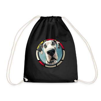 Dogs Cartoon Great Dane for Dog Lovers - Drawstring Bag - black - Front