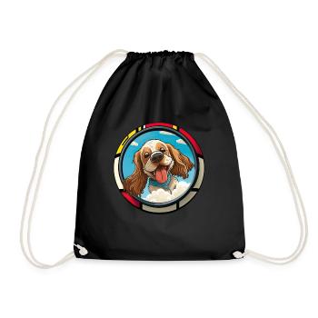 Dog Cartoon Cocker Spaniel pour les amoureux des chiens - Sac de sport léger - noir - Devant