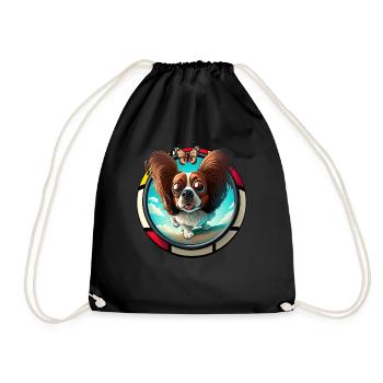 Dog Saying Papillon Design for Dog Lovers - Drawstring Bag - black - Front