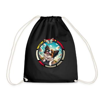 Dog Saying Papillon Design for Dog Lovers - Drawstring Bag - black - Front