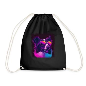 Hunde Spruch Border Collie Design - Turnbeutel - Schwarz - Vorne