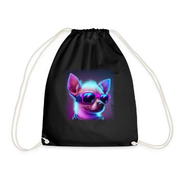 Dog Cartoon Chihuahua Design pour les amoureux des chiens - Sac de sport léger - noir - Devant