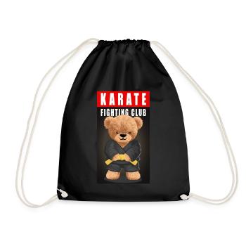 Lustiger kämpfender Bär Kampfsport Geschenk - Turnbeutel - Schwarz - Vorne
