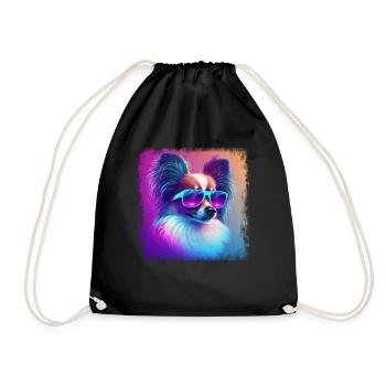 Dog Saying Papillon Design for Dog Lovers - Drawstring Bag - black - Front