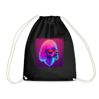 Dog Cartoon Poodle Design pour les amoureux des chiens - Sac de sport léger - noir - Devant
