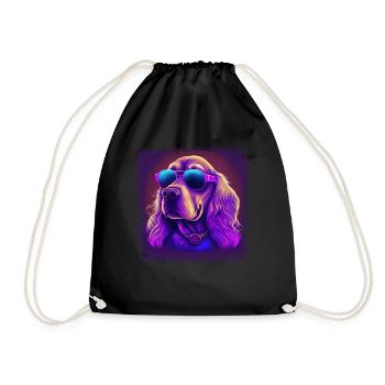 Dog Cartoon Cocker Spaniel pour les amoureux des chiens - Sac de sport léger - noir - Devant