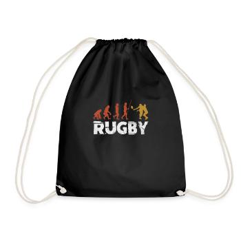 Rugby Verein Rugbyteam Football Sport Geschenk - Turnbeutel - Schwarz - Vorne