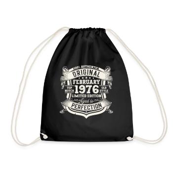 Février né 1976 47ème anniversaire cadeau homme - Sac de sport léger - noir - Devant