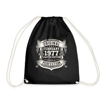 Février né 1977 46ème anniversaire cadeau homme - Sac de sport léger - noir - Devant