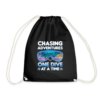 Diving in the sea | Instructor Diver Gift Idea - Drawstring Bag - black - Front