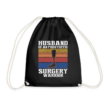 Artificial leg design for leg prostheses - Drawstring Bag - black - Front