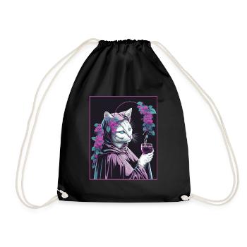 Cat Nun Church Vaporwave Religion Chaton - Sac de sport léger - noir - Devant