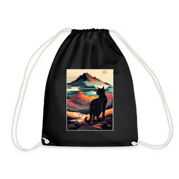 Cat Kitten Mountains Randonnée Escalade en plein air - Sac de sport léger - noir - Devant
