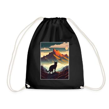 Cat Kitten Mountains Randonnée Escalade en plein air - Sac de sport léger - noir - Devant