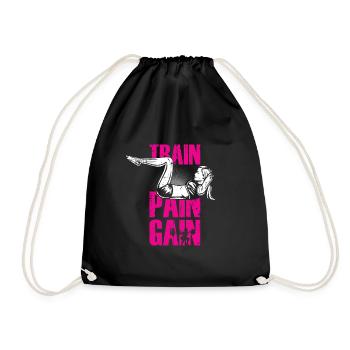 Fitness training motivation quote - Drawstring Bag - black - Front