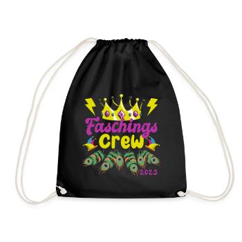 Carnival Crew | Crown & Peacock - Drawstring Bag - black - Front