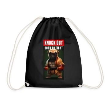 Cool drôle de chien de boxe Bulldog cadeau - Sac de sport léger - noir - Devant