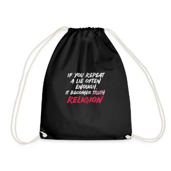 Atheist Atheism Anti Religion God Gift - Drawstring Bag - black - Front