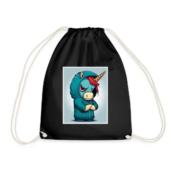 Einhorn Kuh Morgenmuffel Sarkasmus Kollege - Sac de sport léger - noir - Devant