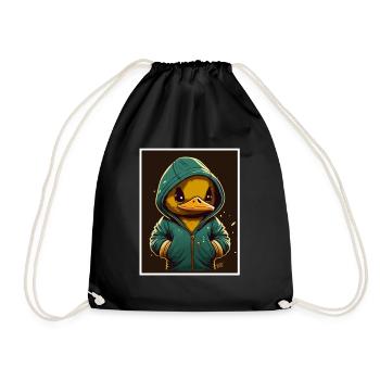 Bird Duck Goose Morning Grouch Sarcasm Colleague - Drawstring Bag - black - Front