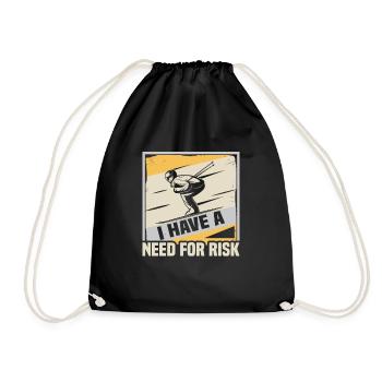 Skiers I have a need for risk skis - Drawstring Bag - black - Front
