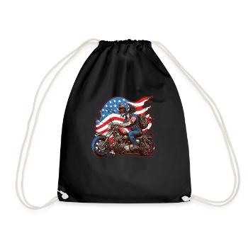 American Patriotic USA Design - Drawstring Bag - black - Front