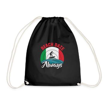 Italy beach holiday by the sea Design beach motif - Drawstring Bag - black - Front