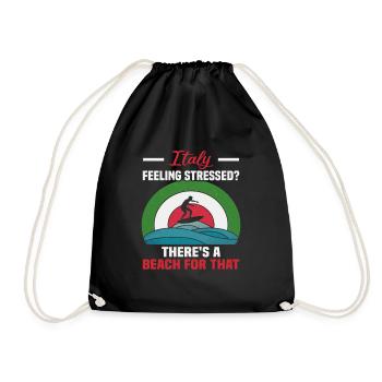 Italy beach holiday by the sea Design beach motif - Drawstring Bag - black - Front