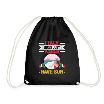 Italie vacances à la plage au bord de la mer Design beach motif - Sac de sport léger - noir - Devant