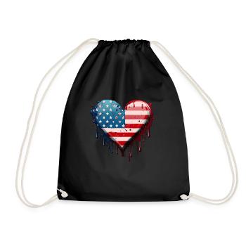 American Patriotic USA Design - Drawstring Bag - black - Front